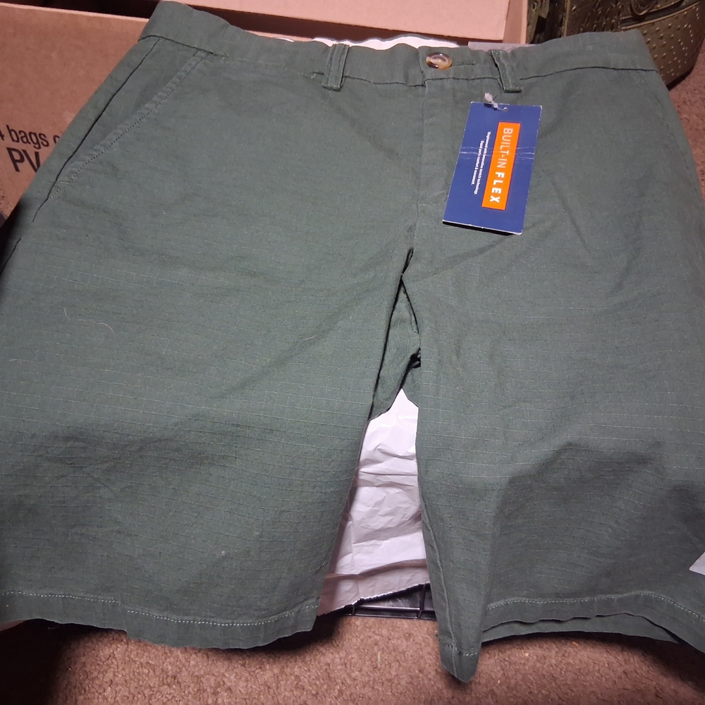 Burnside Men's Olive Flat Front Shorts Old Navy Brand